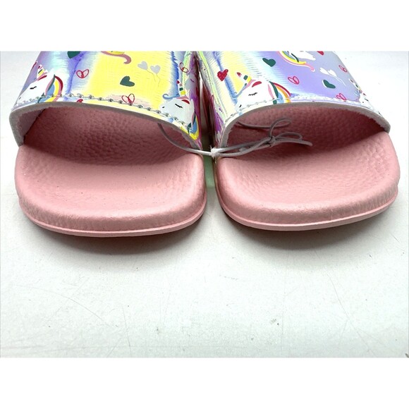 Toddler Girls Slides Slip On Sandals Unicorn Pink Size 7-8 New - Picture 4 of 9